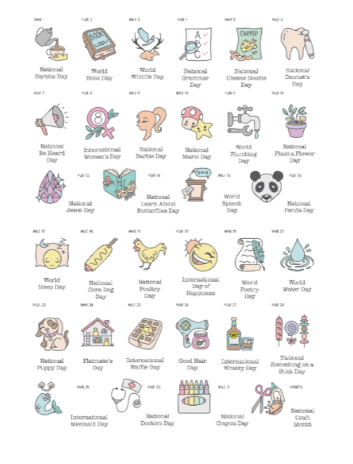 Monthly Wacky Holidays
