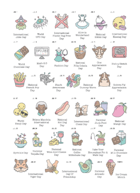 Monthly Wacky Holidays