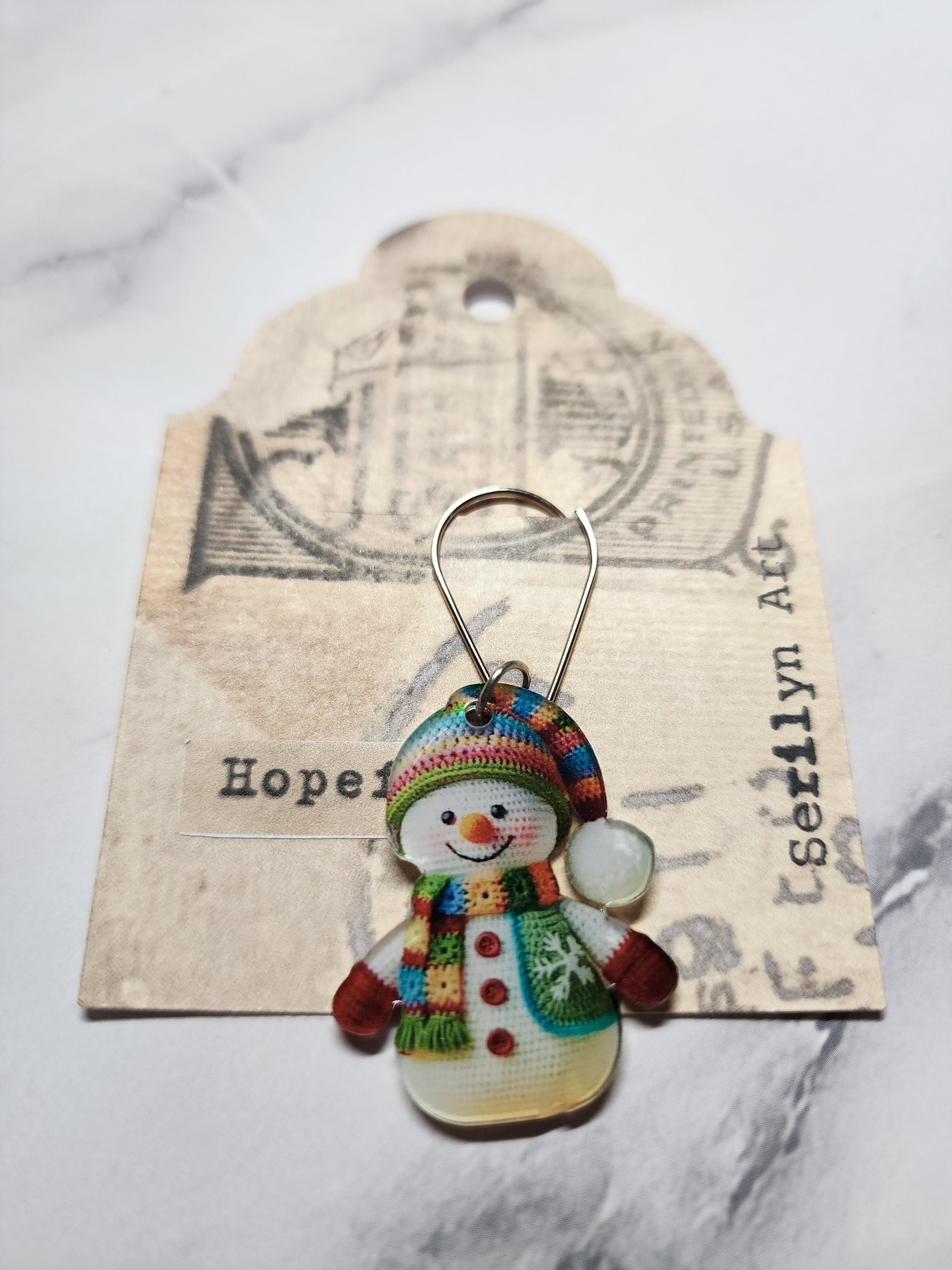 Hat and Scarf Snowman Charm