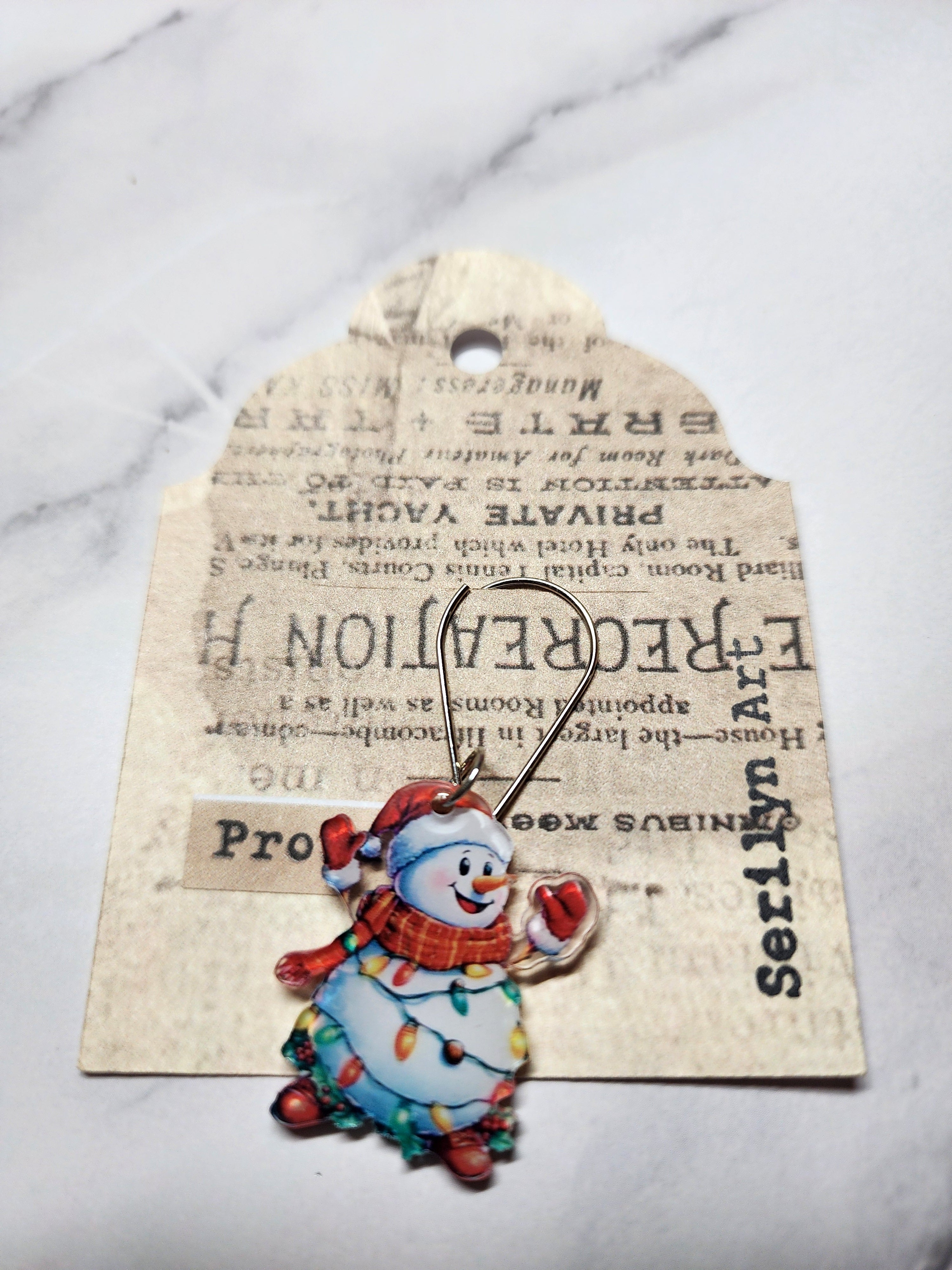 Snowman with Lights Charm