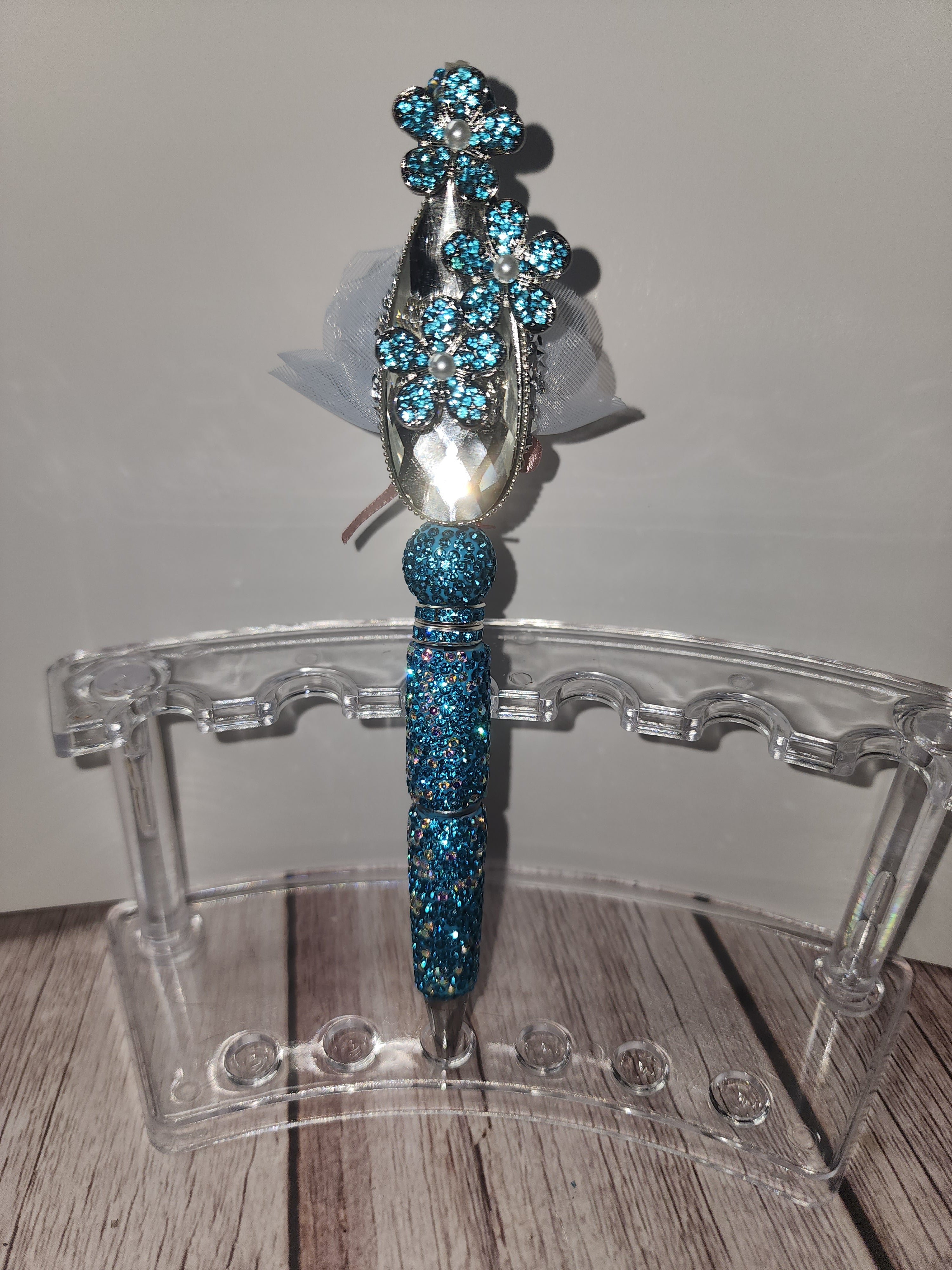 Blue Floral Pen
