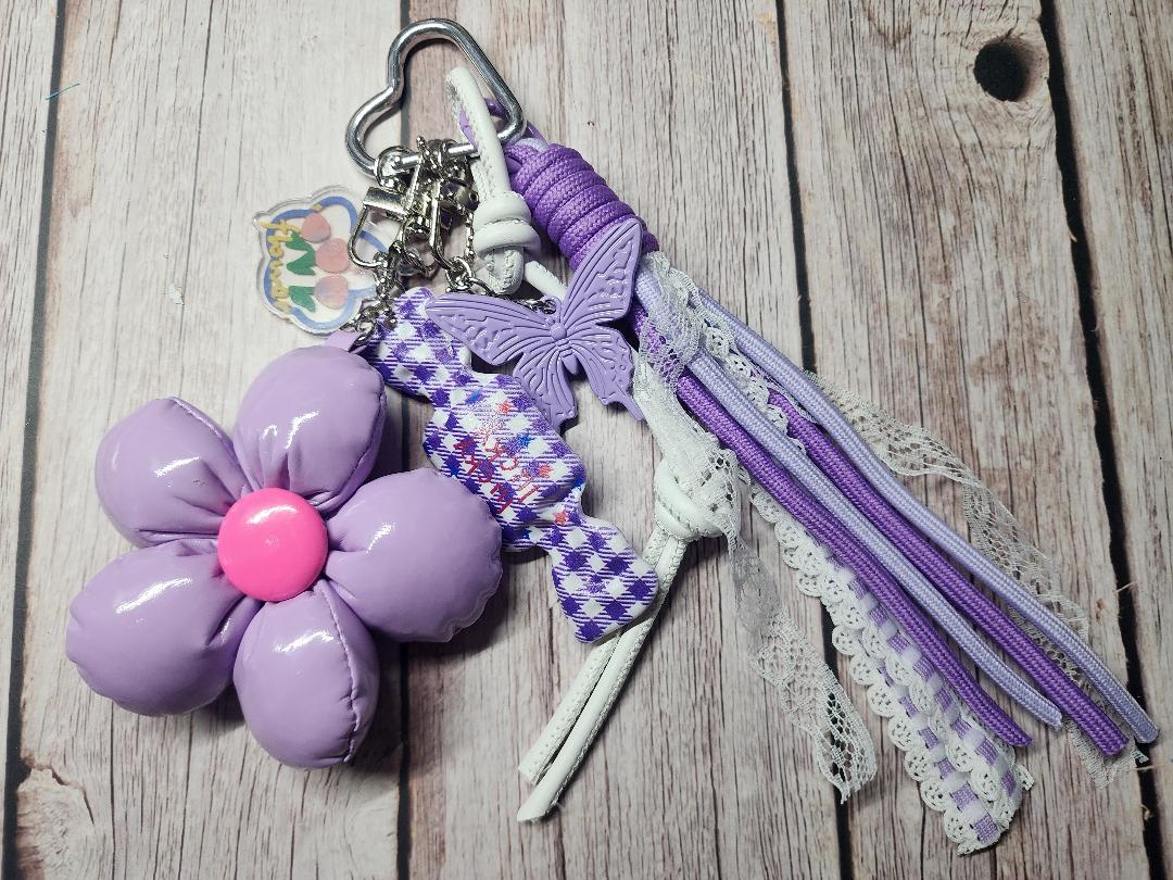 Purple Flower Keychain