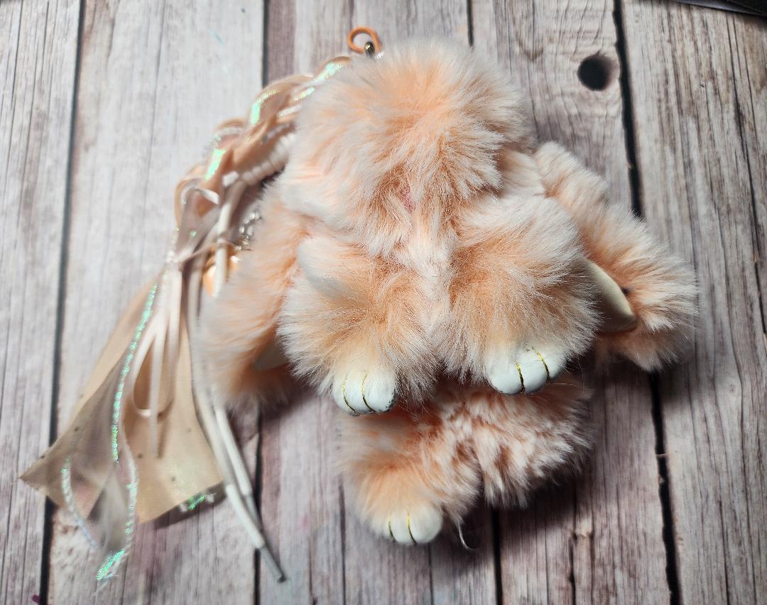 Peach Bunny Keychain