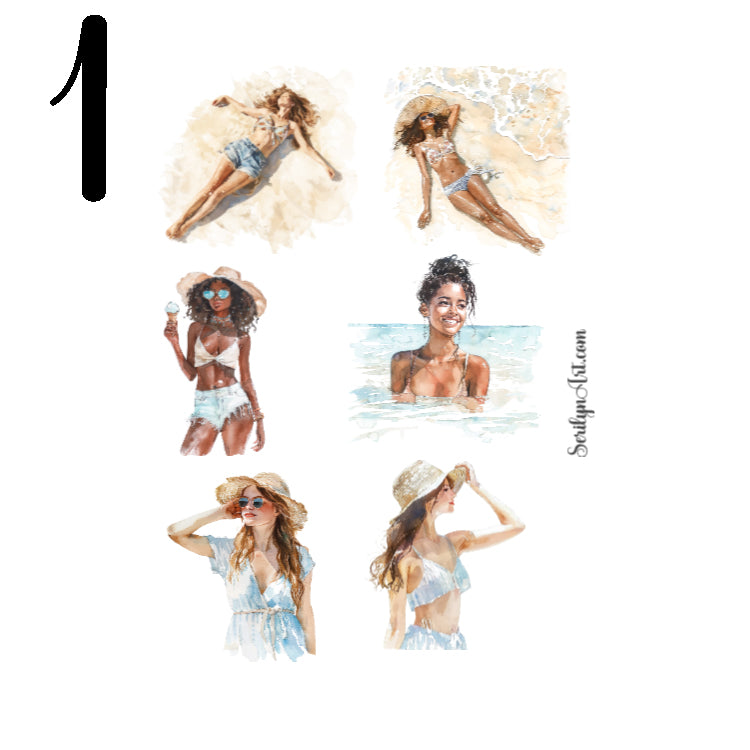 A Day at the Beach Sticker Sheet