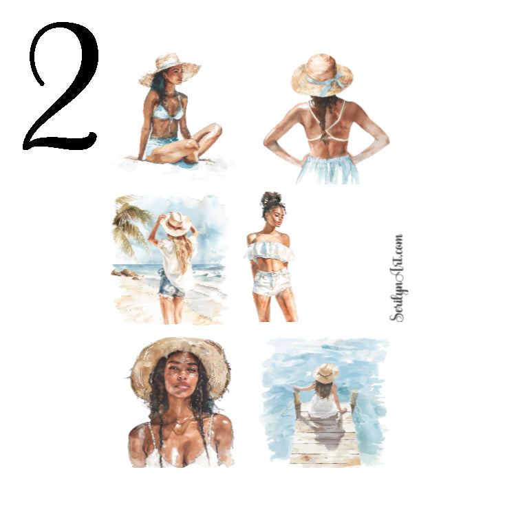 A Day at the Beach Sticker Sheet