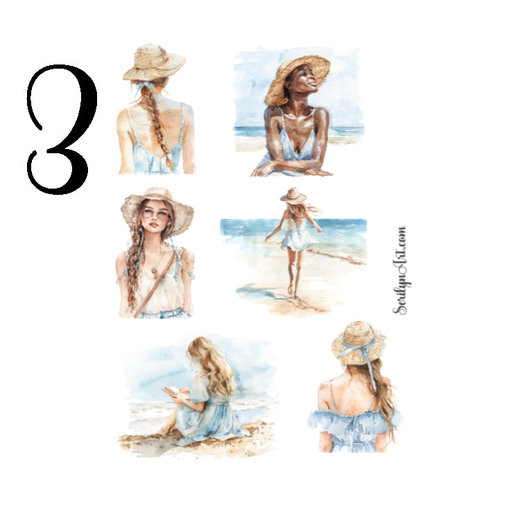 A Day at the Beach Sticker Sheet