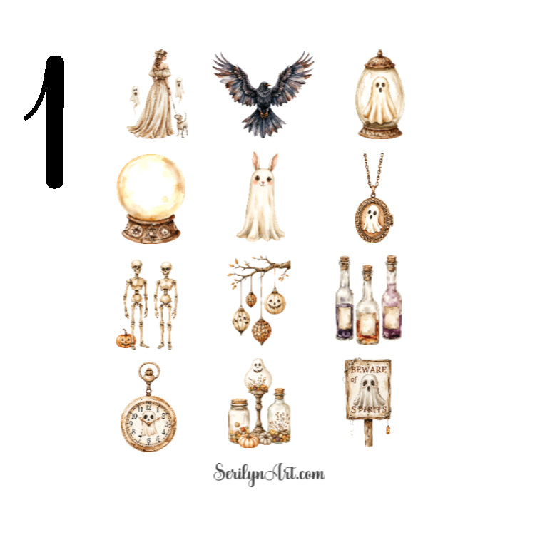 A Vintage Halloween Story Sticker Sheet