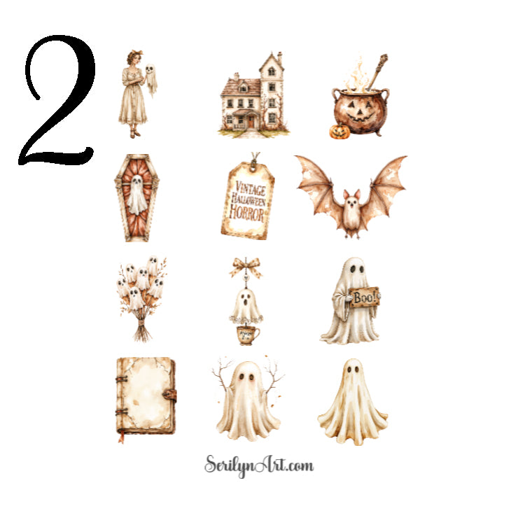 A Vintage Halloween Story Sticker Sheet