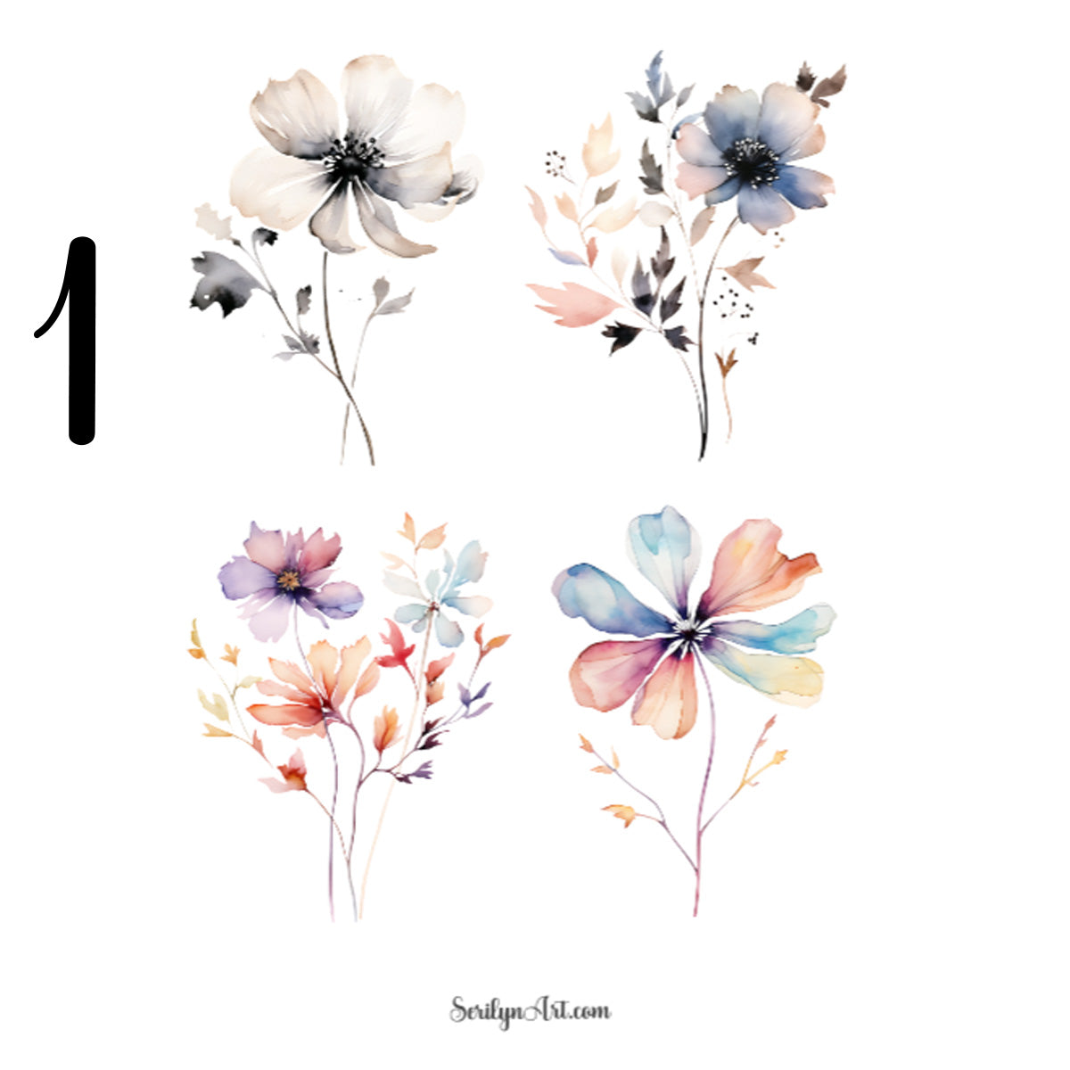 Abstract Flowers Sticker Sheet