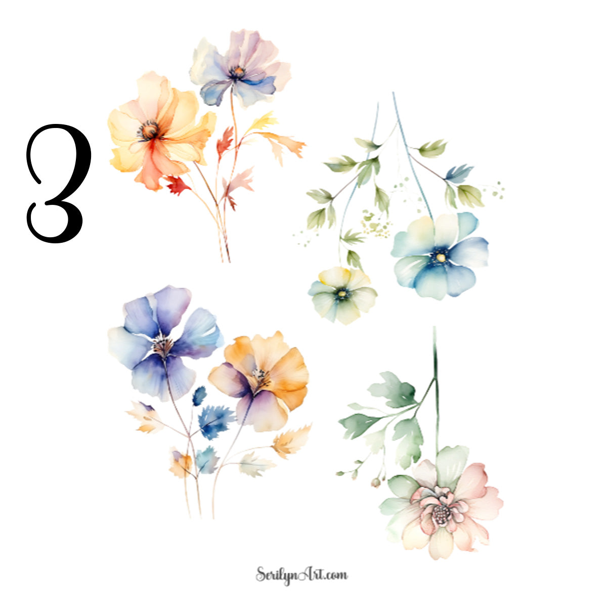 Abstract Flowers Sticker Sheet