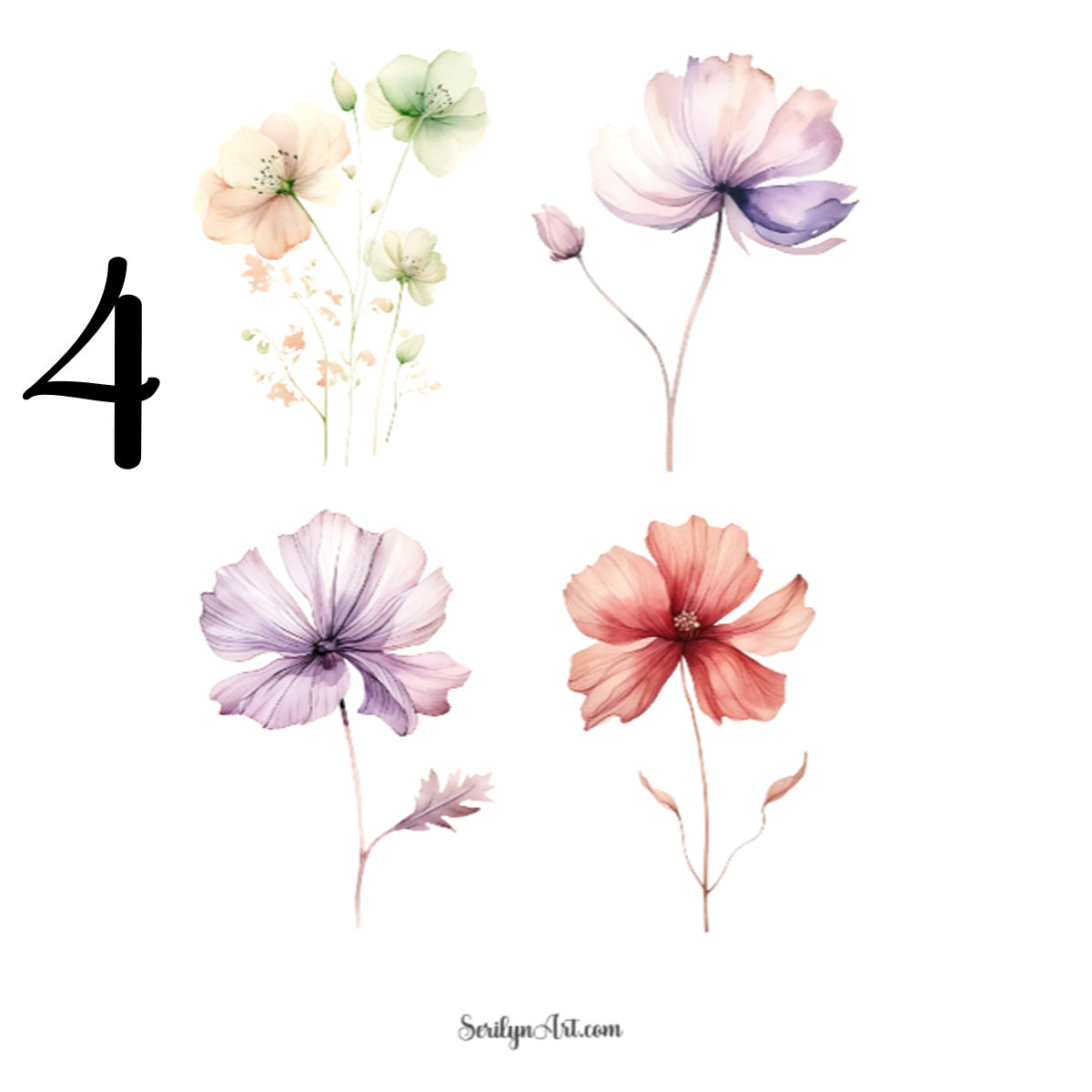 Abstract Flowers Sticker Sheet