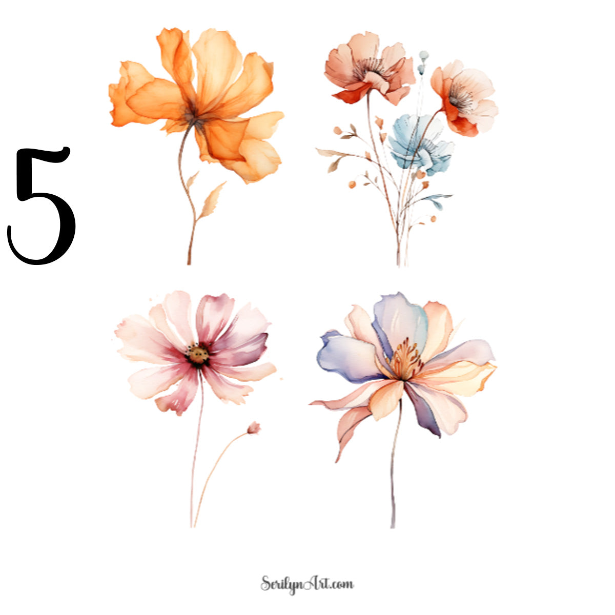 Abstract Flowers Sticker Sheet