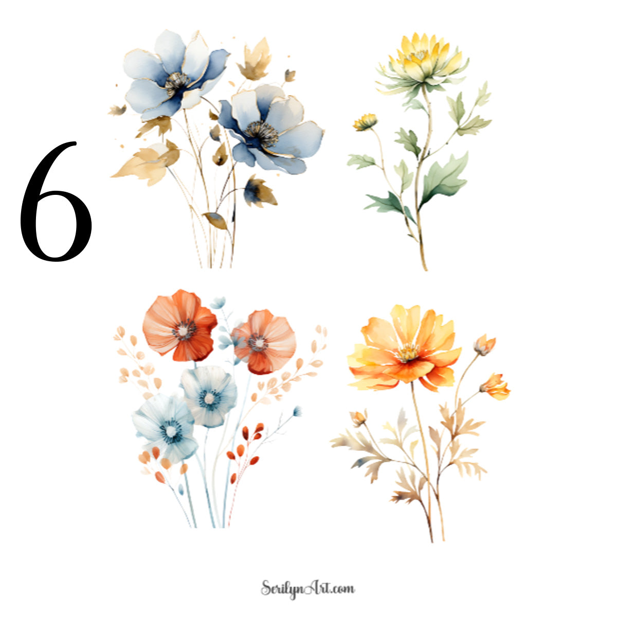 Abstract Flowers Sticker Sheet