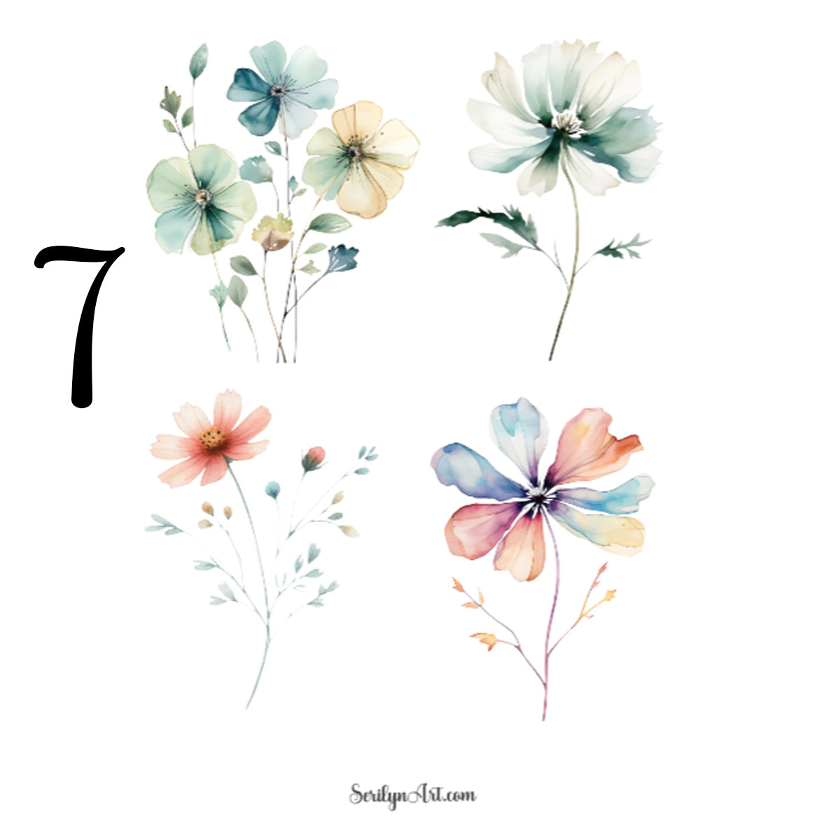 Abstract Flowers Sticker Sheet