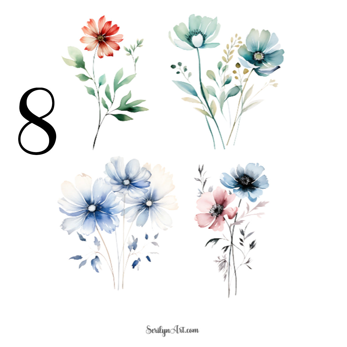 Abstract Flowers Sticker Sheet