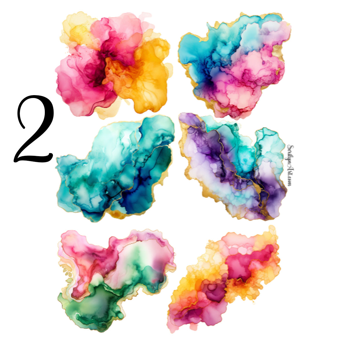 Alcohol Ink Sticker Sheet