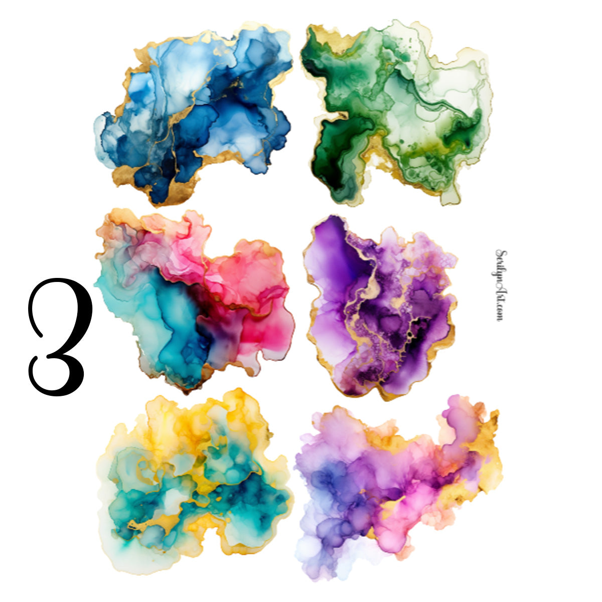 Alcohol Ink Sticker Sheet