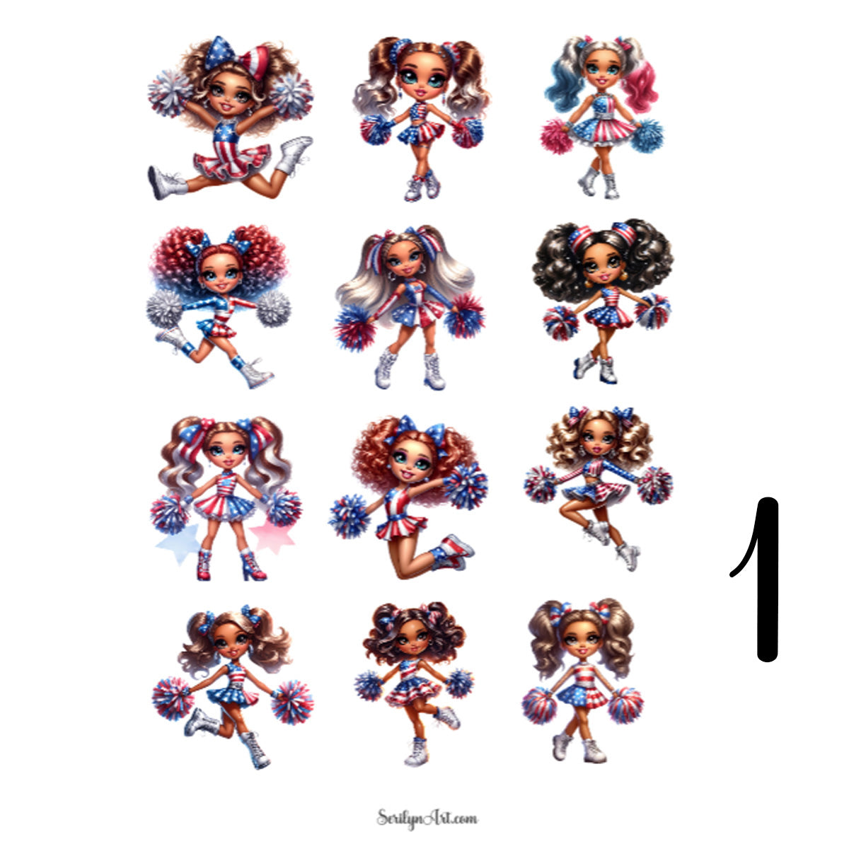 American Cheerleaders Sticker Sheet