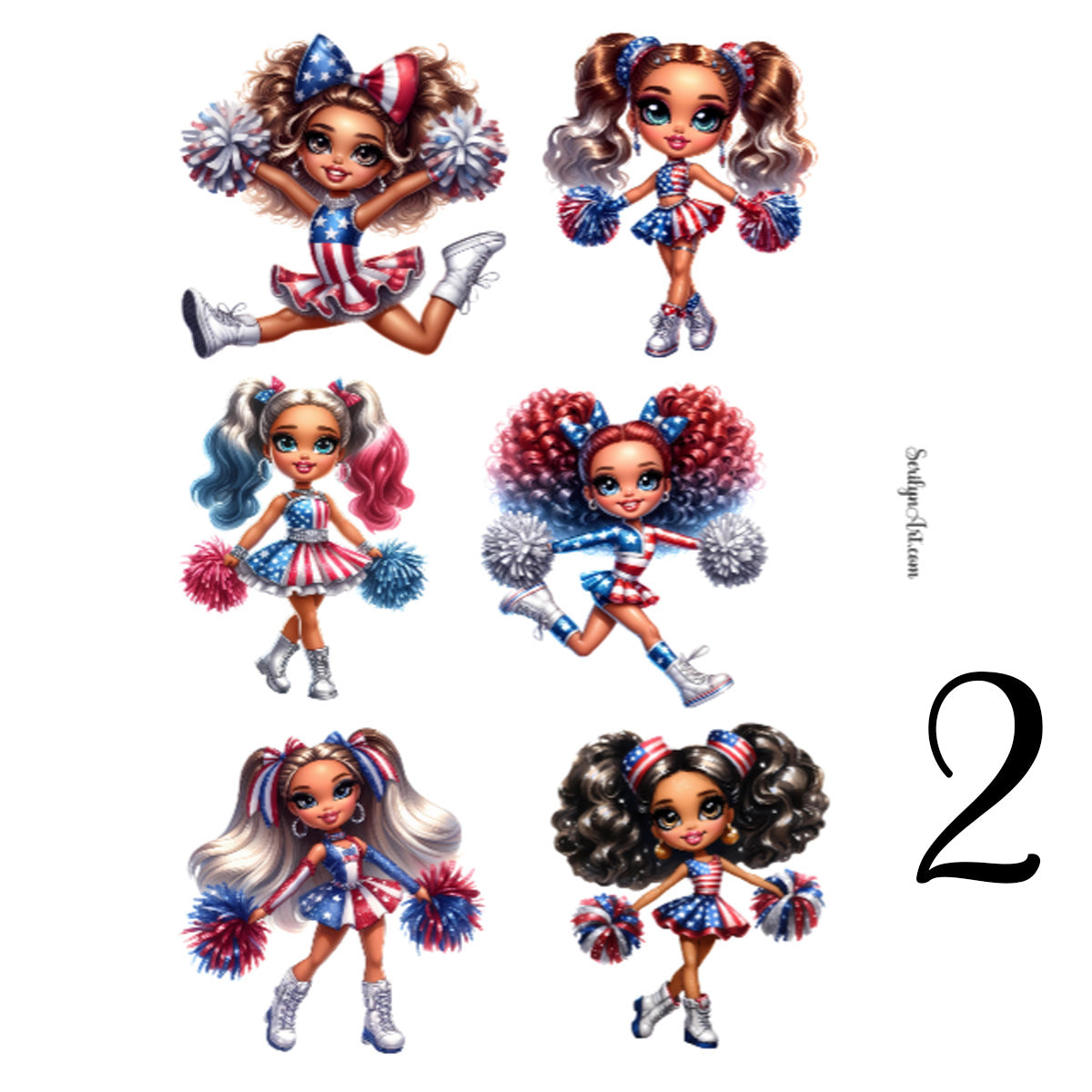 American Cheerleaders Sticker Sheet