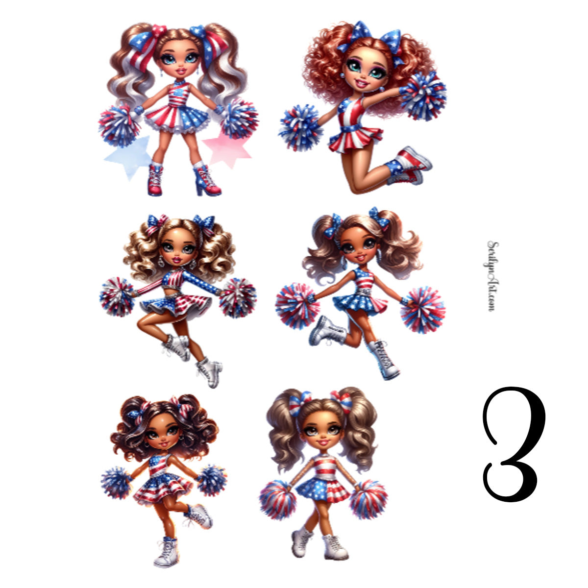 American Cheerleaders Sticker Sheet