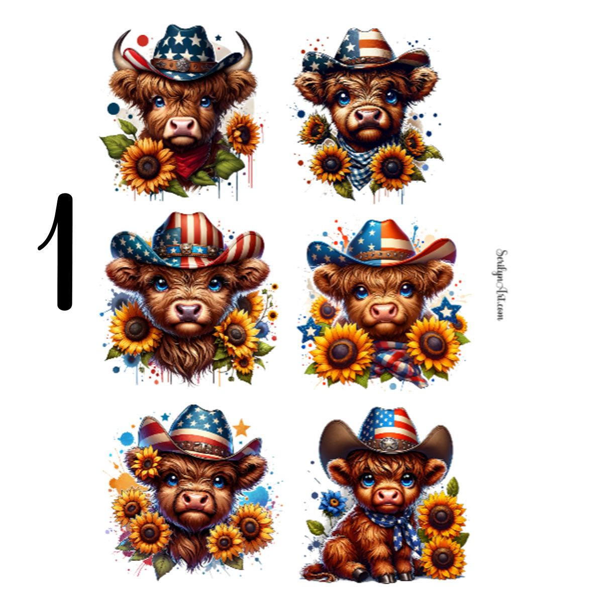 American Cows Sticker Sheet