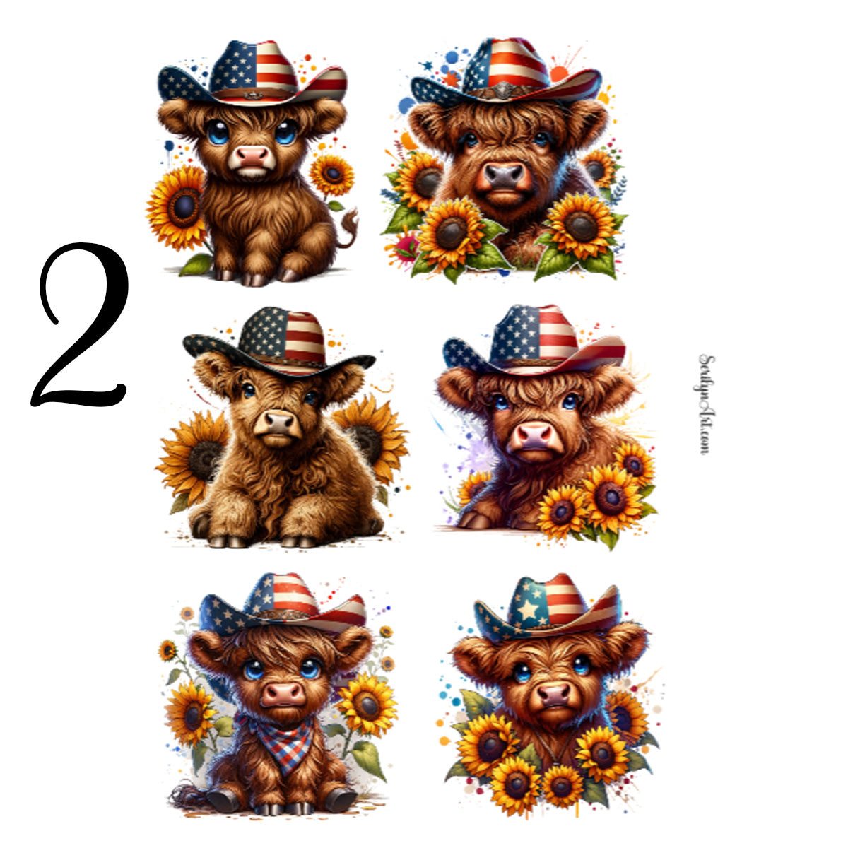 American Cows Sticker Sheet