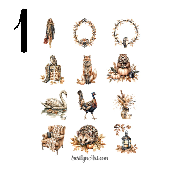Animal Print Autumn Sticker Sheet