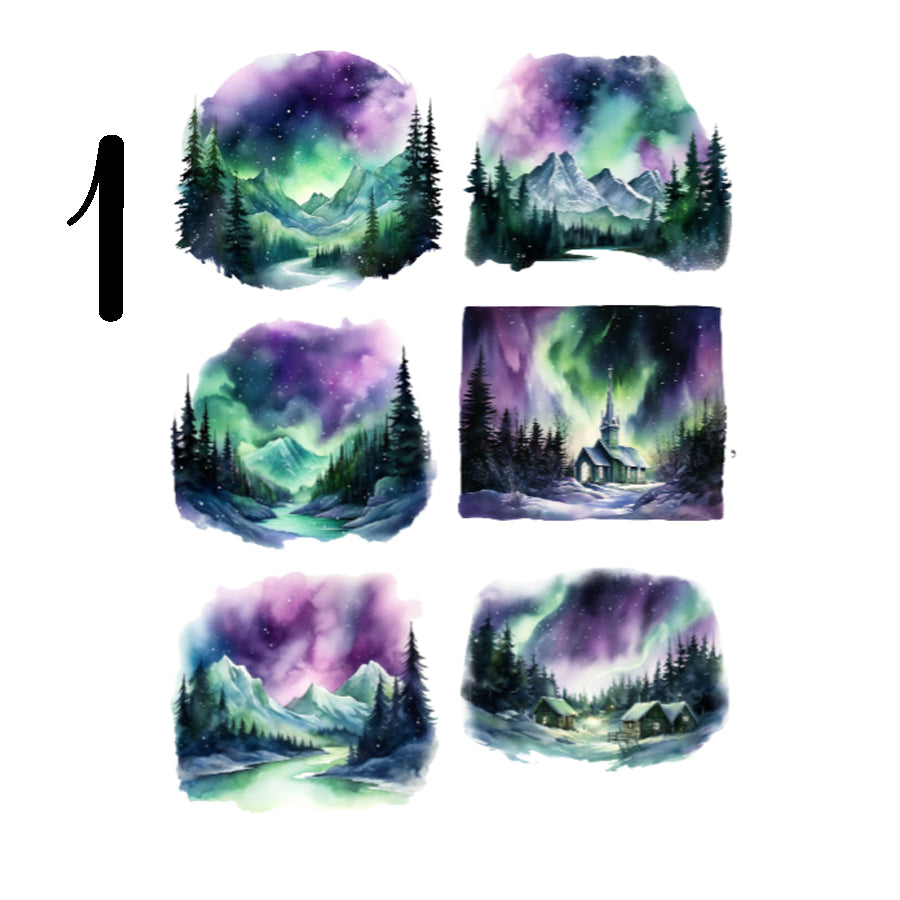 Aurora Landscape Sticker Sheet