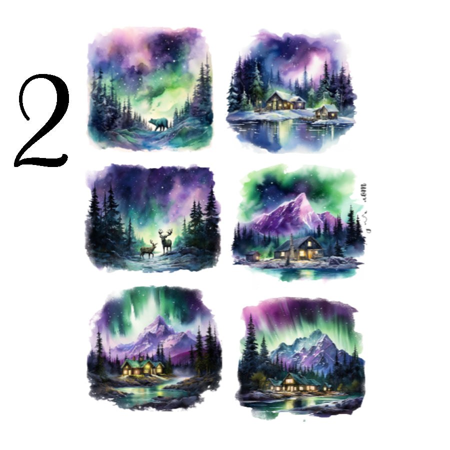 Aurora Landscape Sticker Sheet
