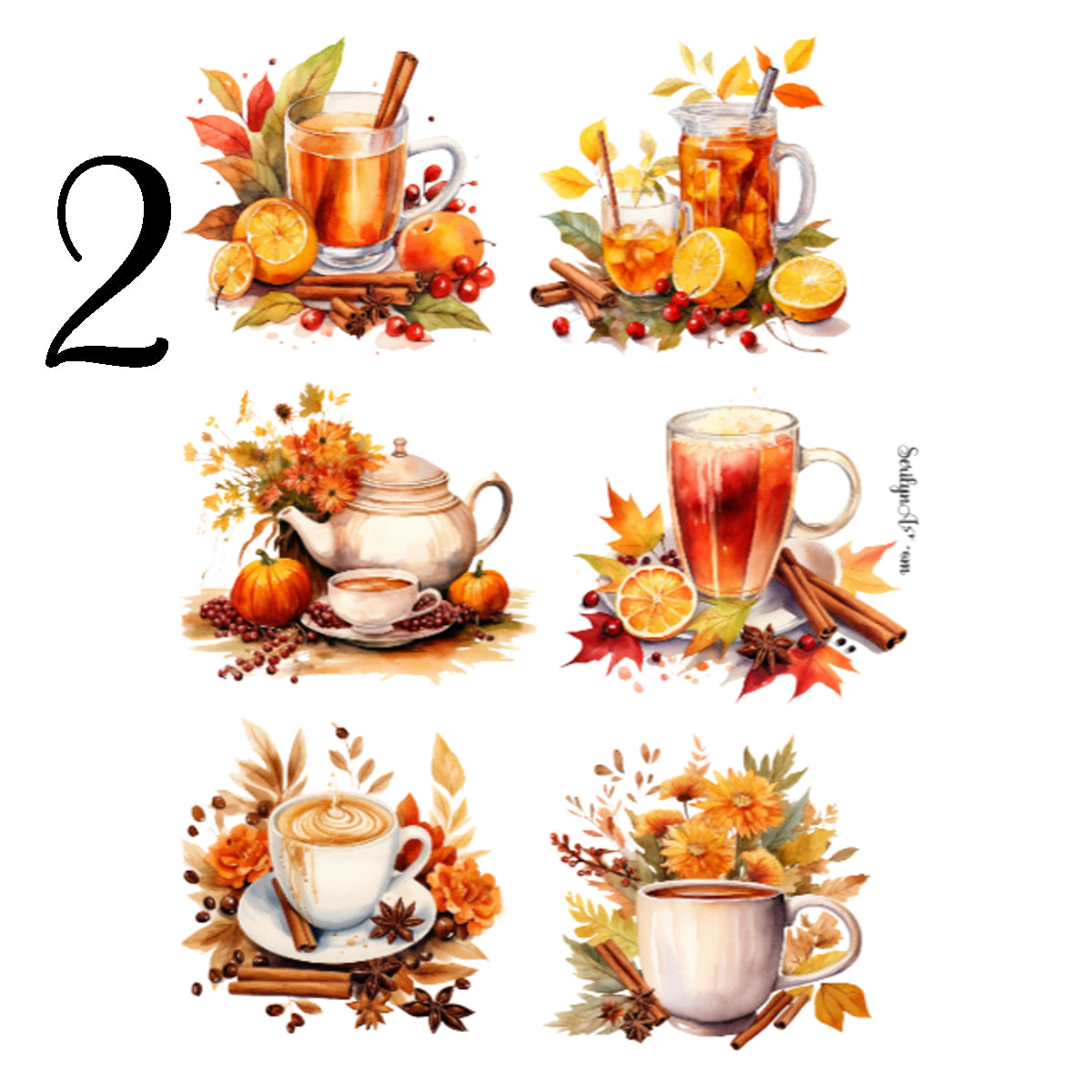 Autumn Beverages Sticker Sheet