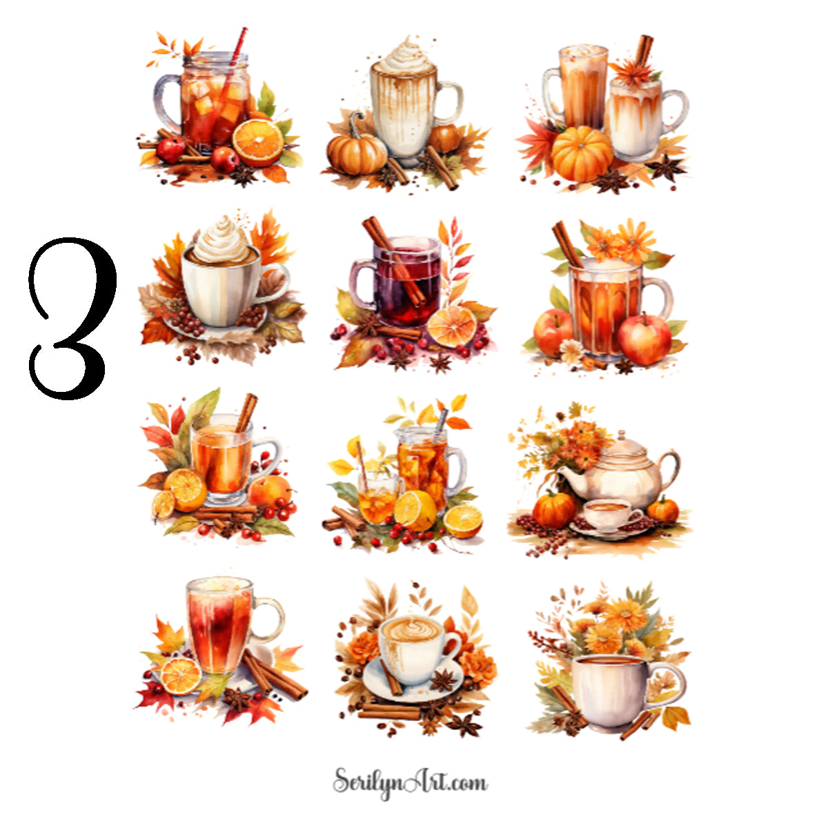 Autumn Beverages Sticker Sheet