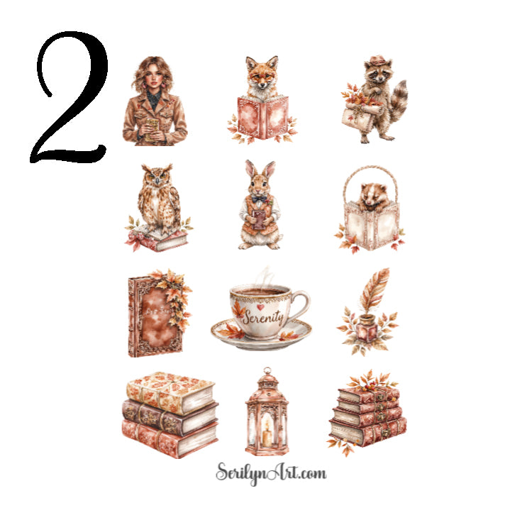 Autumn Bookstore Sticker Sheet