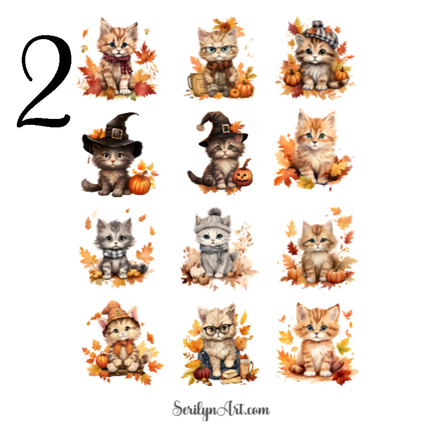 Autumn Cats Sticker Sheet