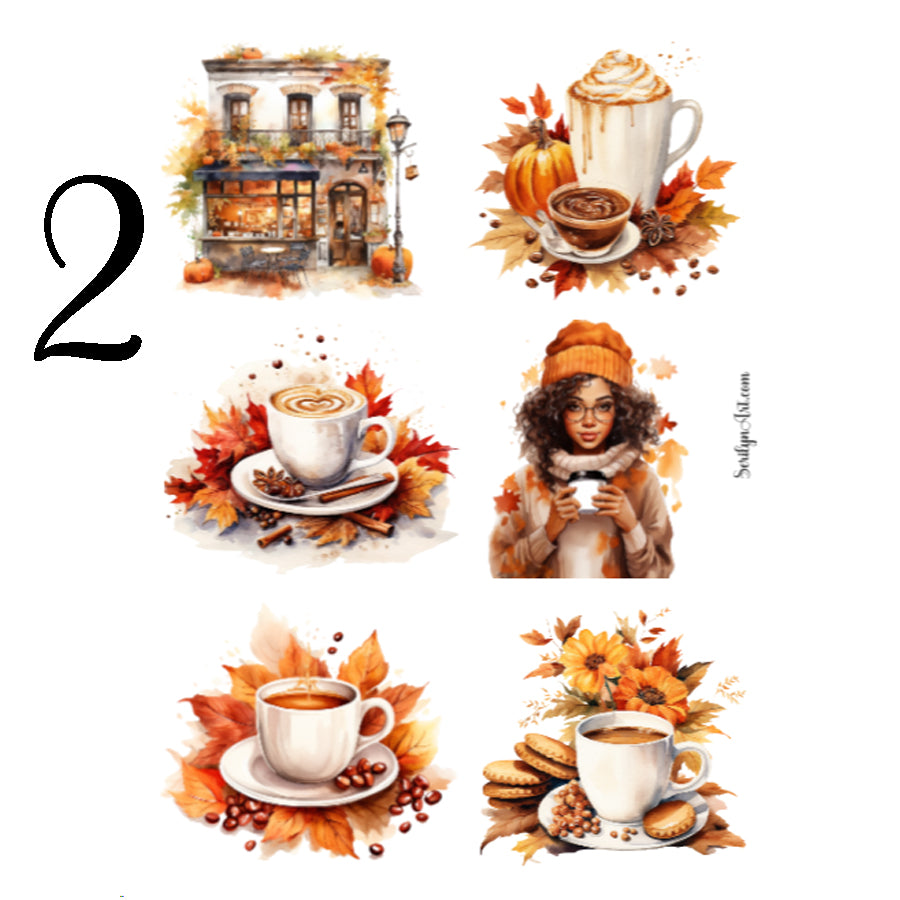 Autumn Coffee Shop Sticker Sheet