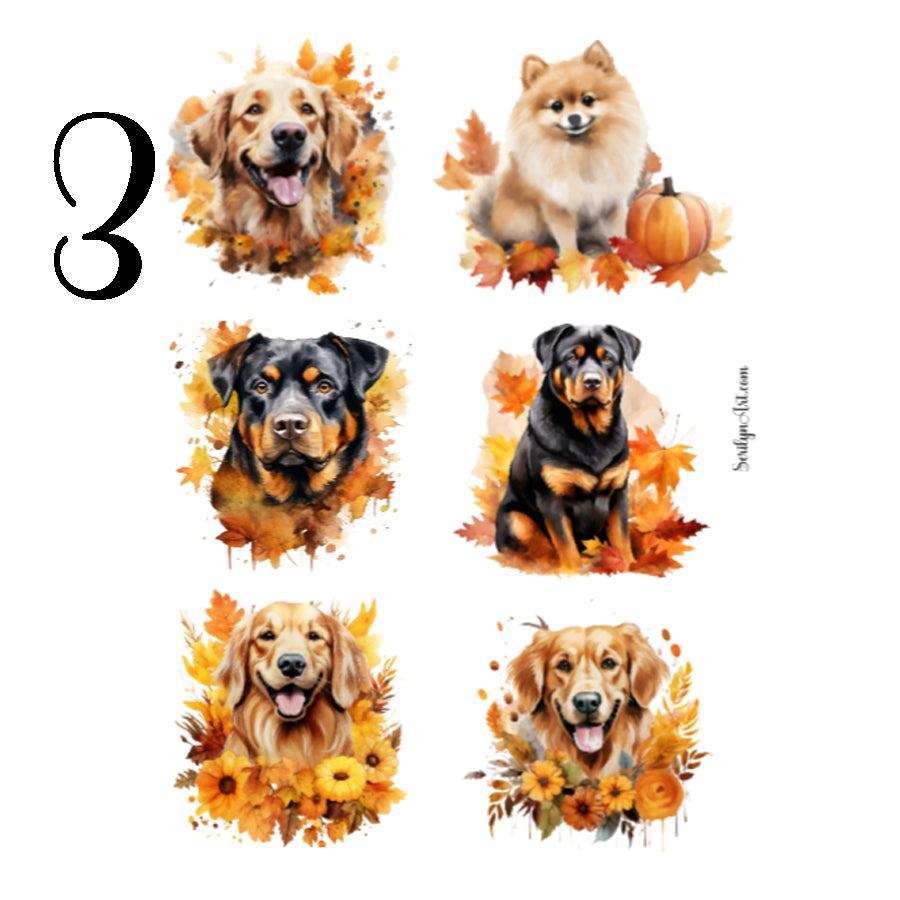 Autumn Dogs Sticker Sheet