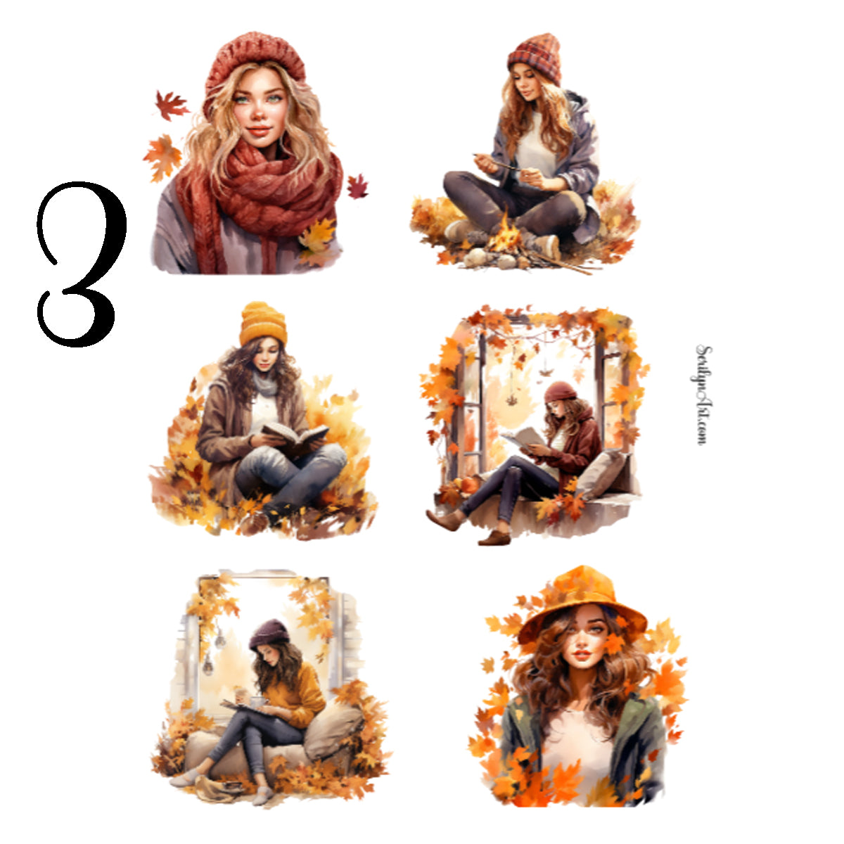Autumn Dolls Sticker Sheet