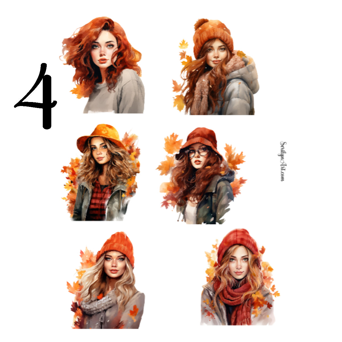 Autumn Dolls Sticker Sheet