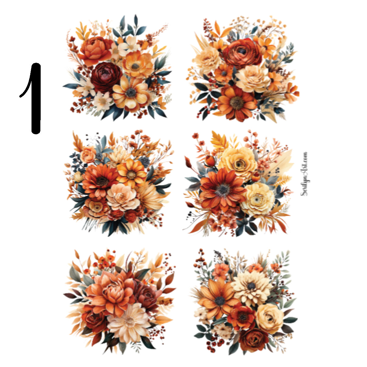 Autumn Flowers Sticker Sheet