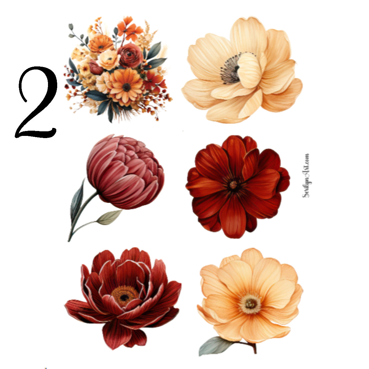 Autumn Flowers Sticker Sheet