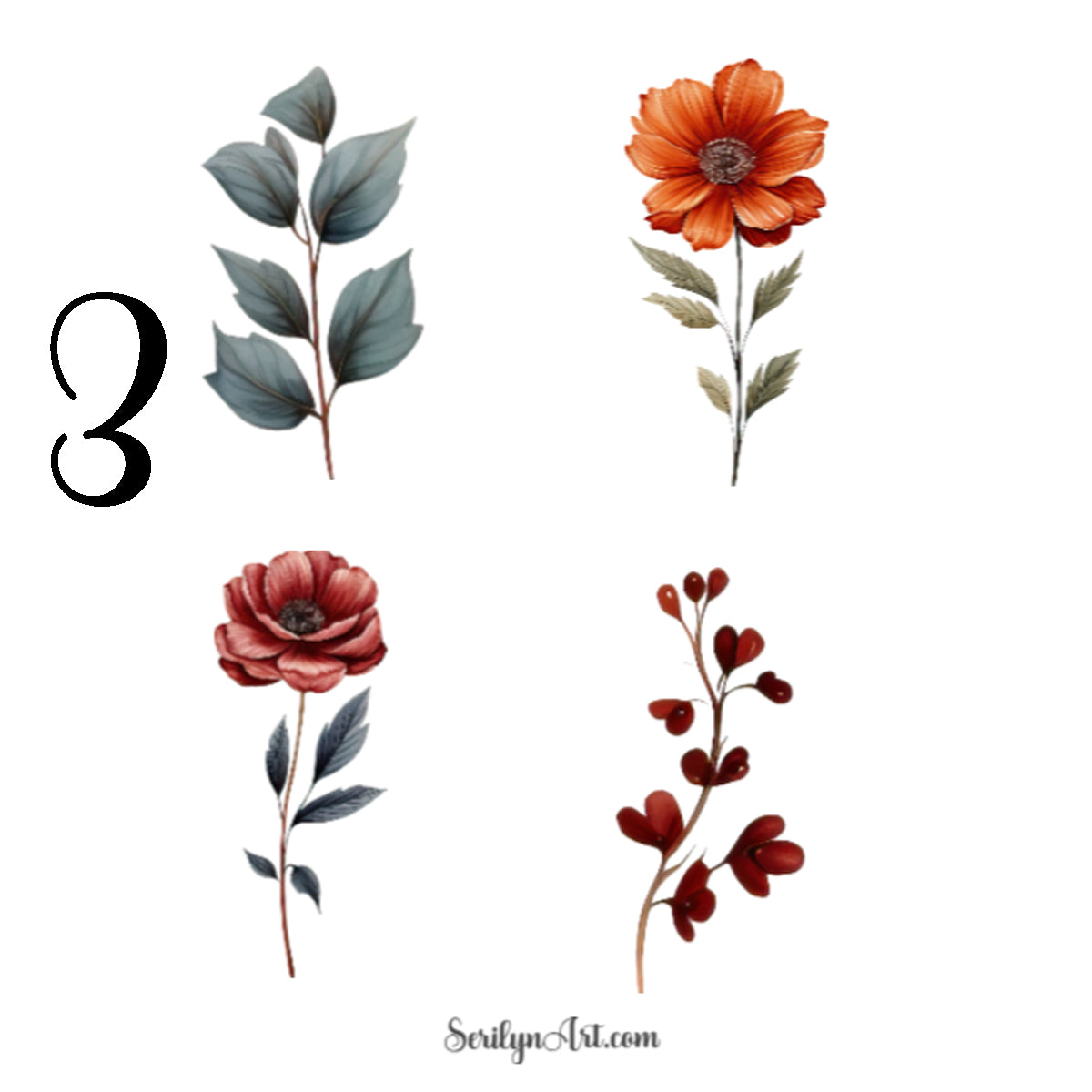Autumn Flowers Sticker Sheet