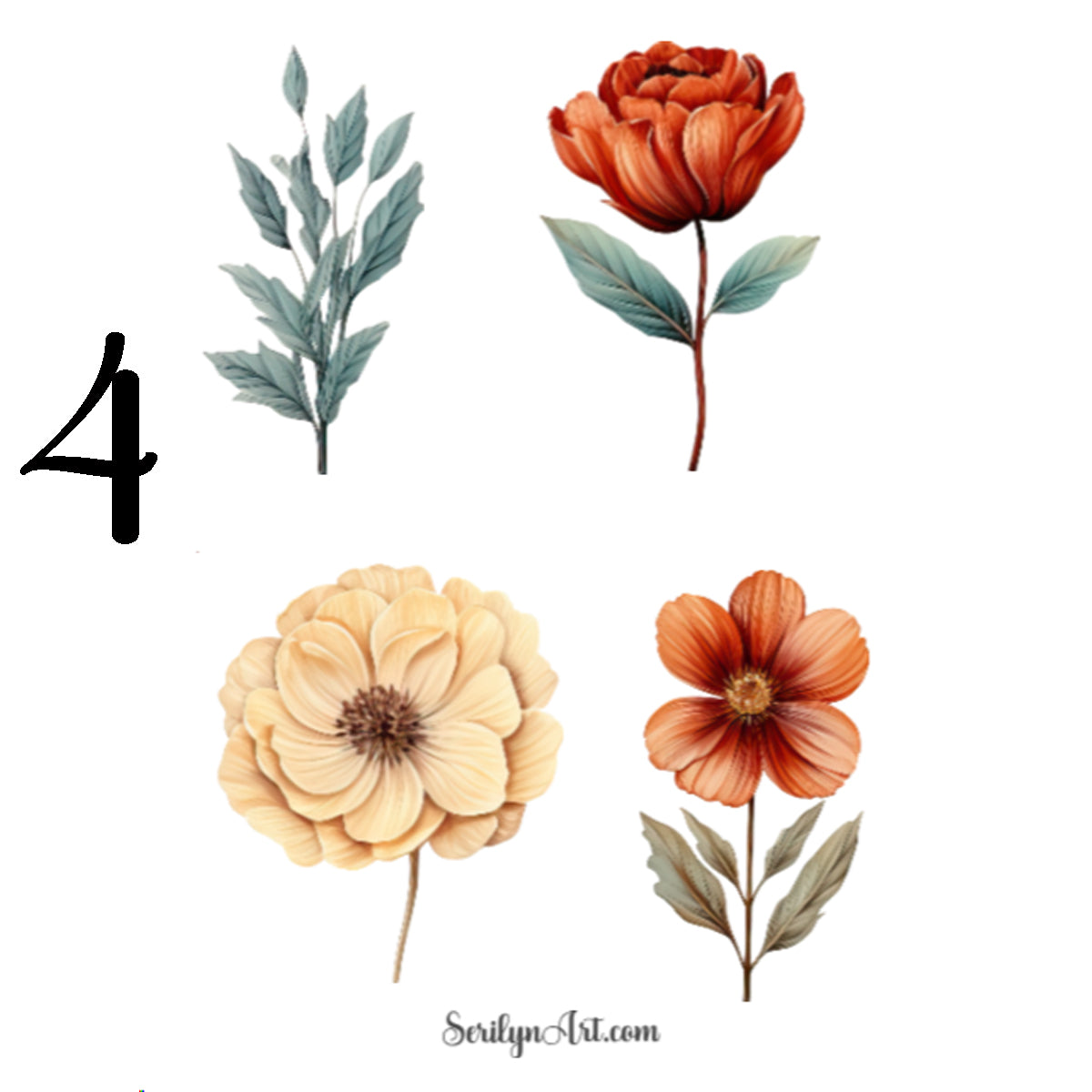 Autumn Flowers Sticker Sheet