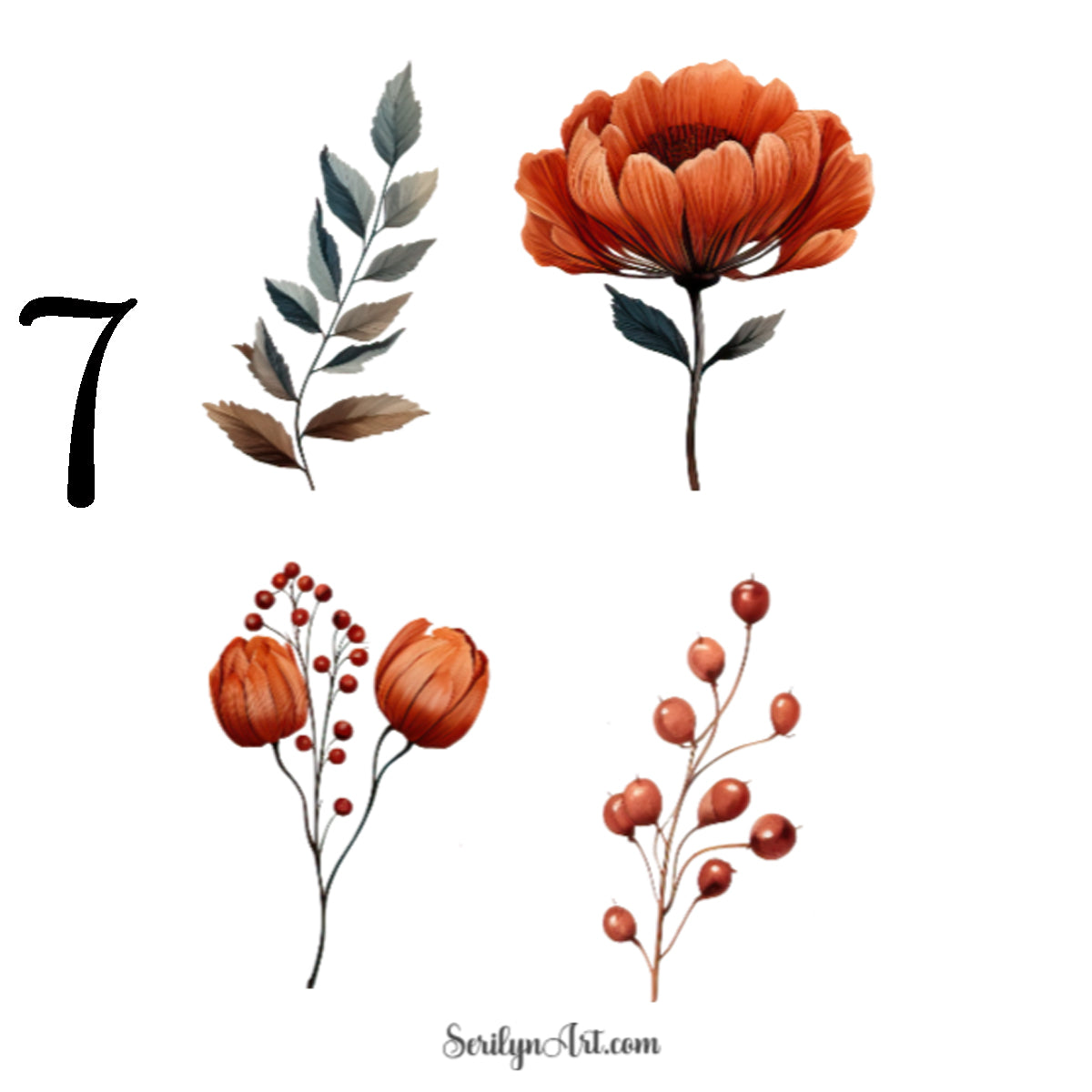 Autumn Flowers Sticker Sheet