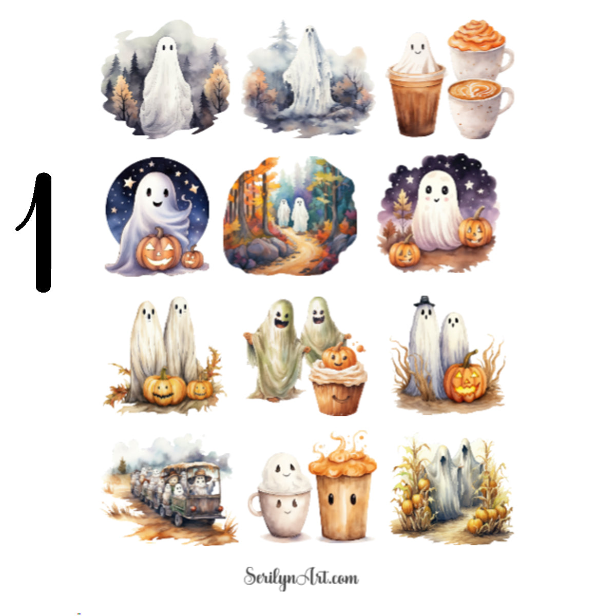 Autumn Ghosts Sticker Sheet