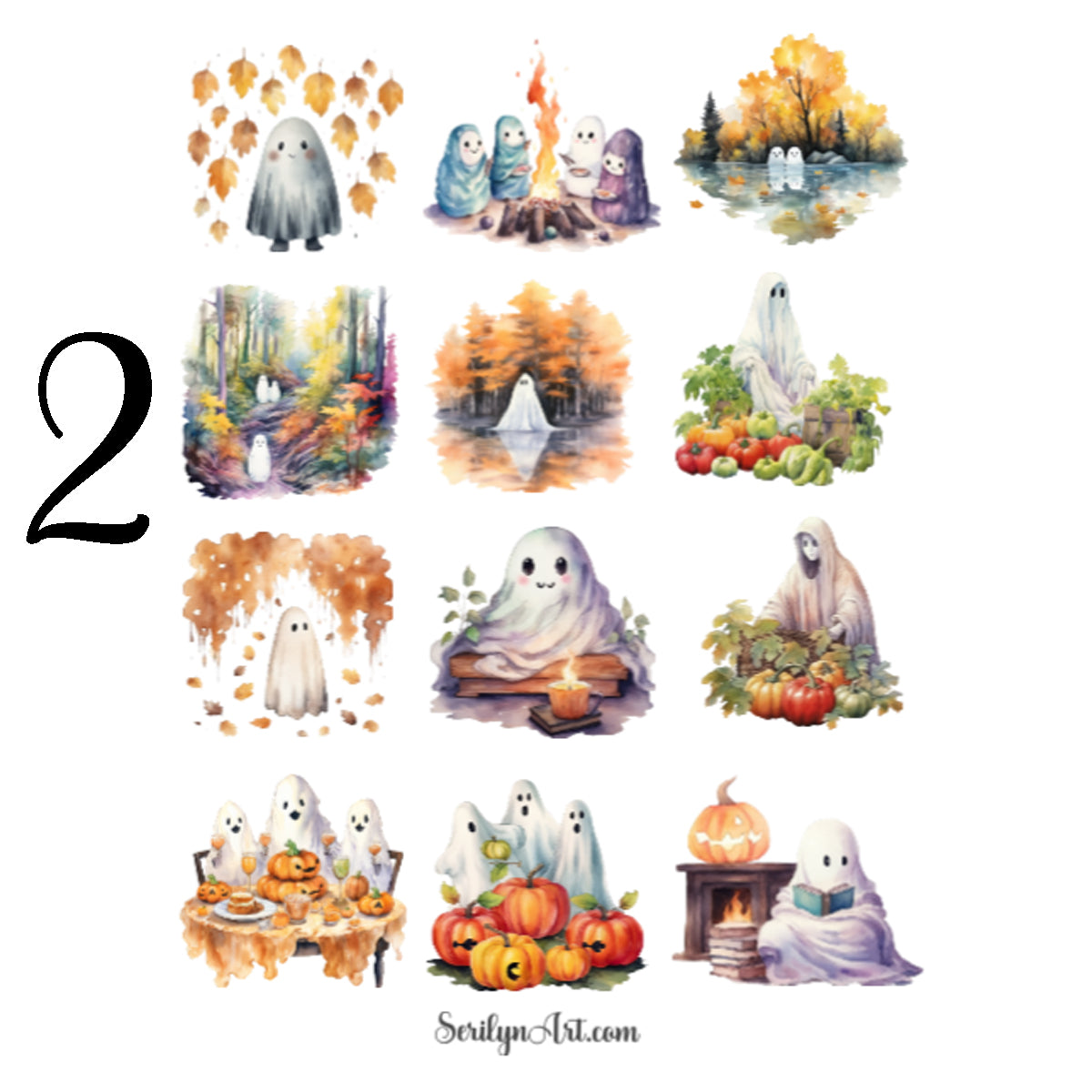 Autumn Ghosts Sticker Sheet