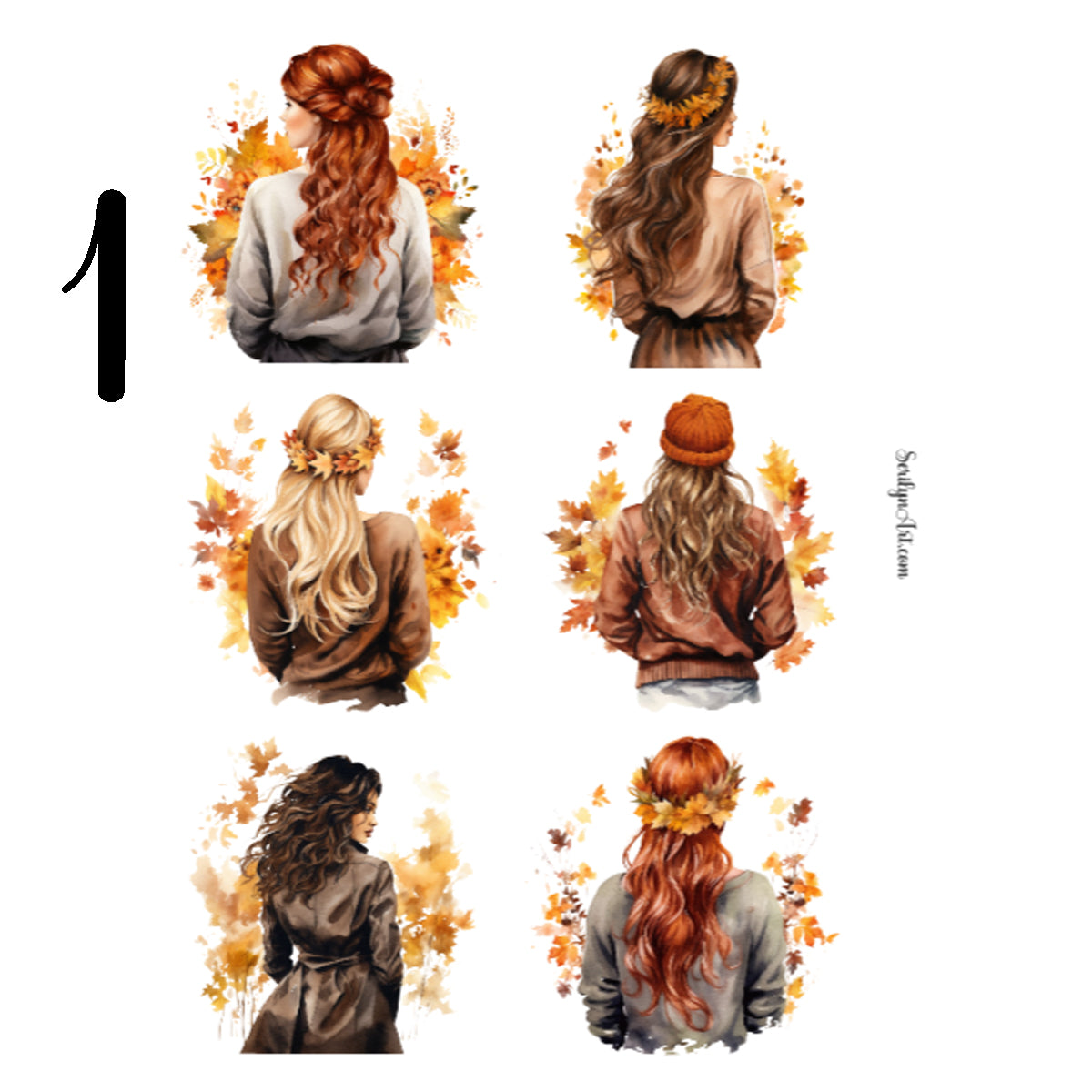 Autumn Girls Sticker Sheet