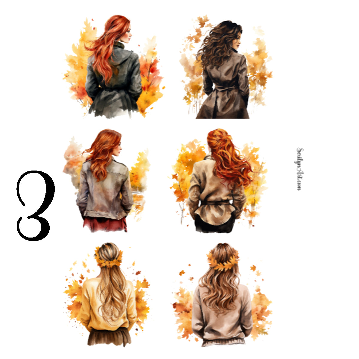 Autumn Girls Sticker Sheet