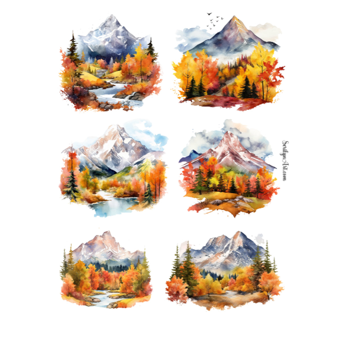 Autumn Mountains Sticker Sheet