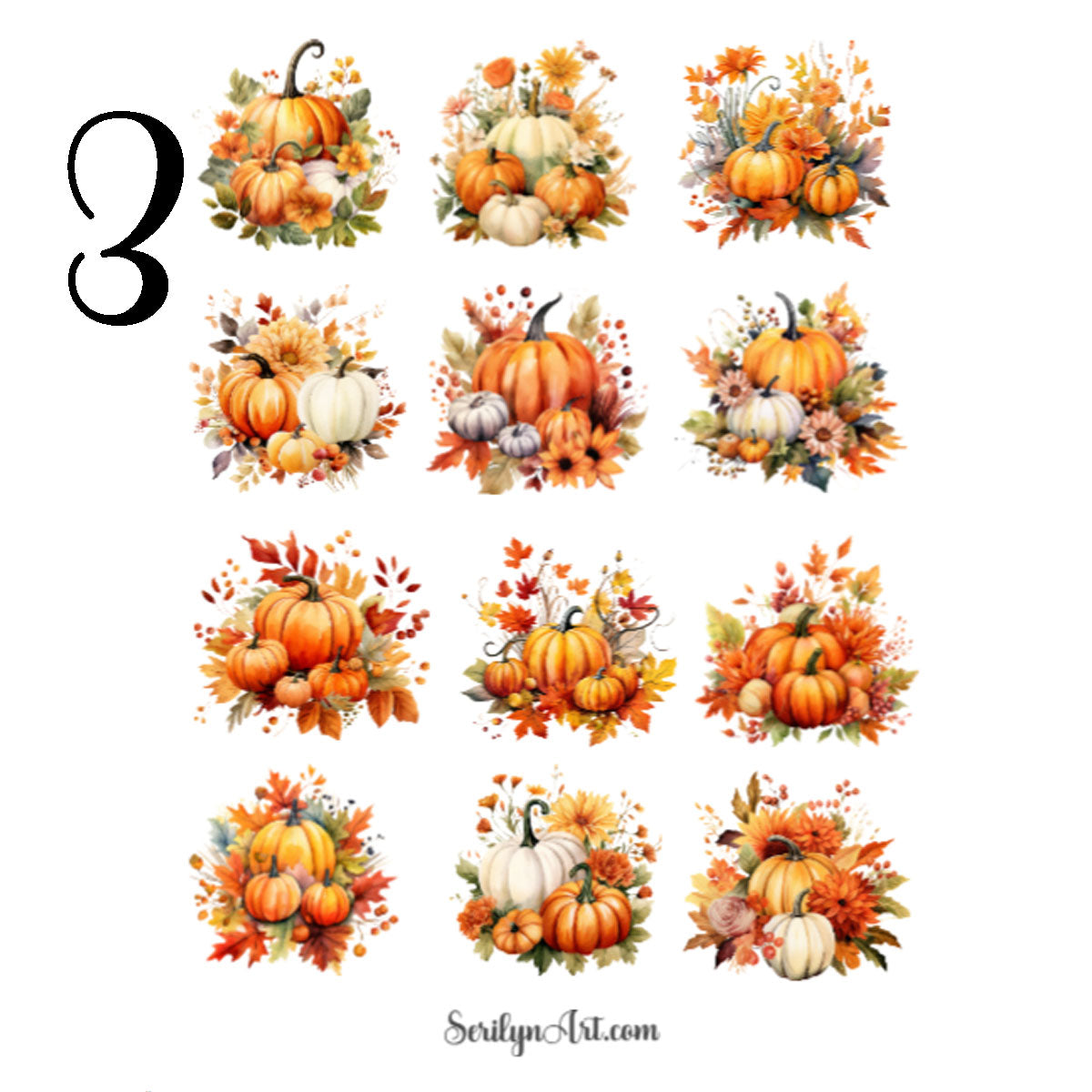 Autumn Pumpkins Sticker Sheet