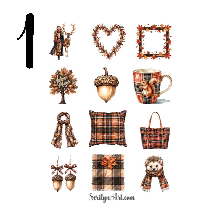 Autumn Tartan Sticker Sheet