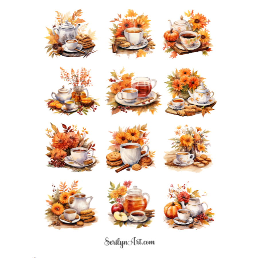 Autumn Tea Sticker Sheet